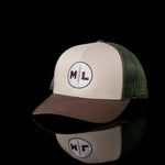Richardson- "Trucker Hat" Green/ Tan/ and Taupe- Circle Logo